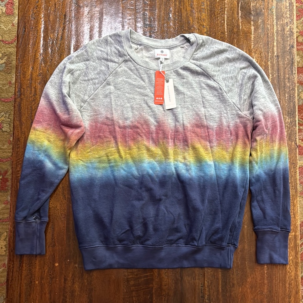 Sundry Crew Neck Tye Dye Sweatshirt